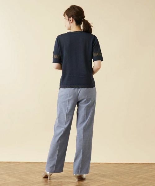 Leilian / レリアン ニット・セーター | シアー切替半袖ニット【ROCHAS Premiere】 | 詳細14