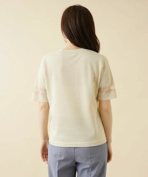 Leilian / レリアン ニット・セーター | シアー切替半袖ニット【ROCHAS Premiere】 | 詳細6