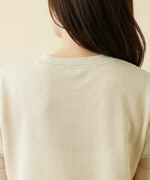Leilian / レリアン ニット・セーター | シアー切替半袖ニット【ROCHAS Premiere】 | 詳細8