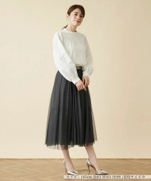 Leilian / レリアン カットソー | レース切替ボリュームスリーブカットソー【MUSE BY ROCHAS Premiere】 | 詳細1