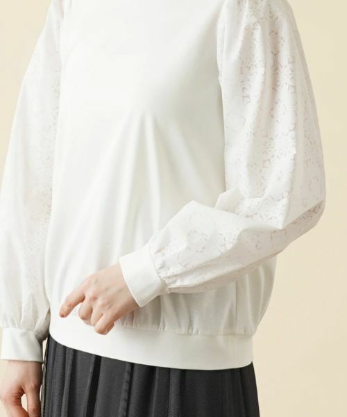 Leilian / レリアン カットソー | レース切替ボリュームスリーブカットソー【MUSE BY ROCHAS Premiere】 | 詳細9