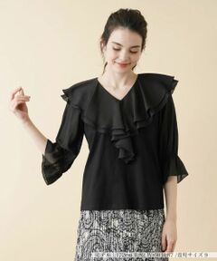 Leilian / レリアン カットソー | ラッフルフリルカットソー【MUSE BY ROCHAS Premiere】