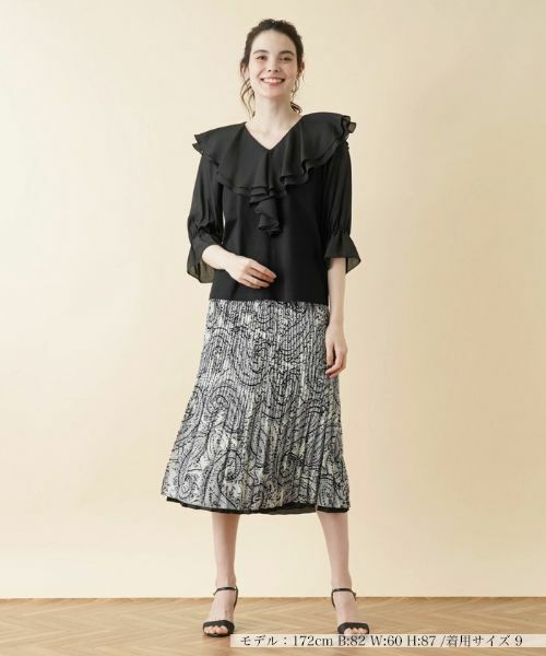 Leilian / レリアン カットソー | ラッフルフリルカットソー【MUSE BY ROCHAS Premiere】 | 詳細1