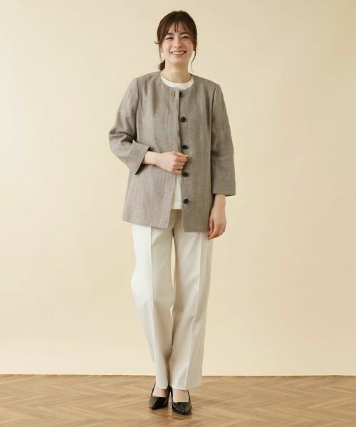 Leilian / レリアン テーラードジャケット | ノーカラージャケット【ROCHAS Premiere】 | 詳細1