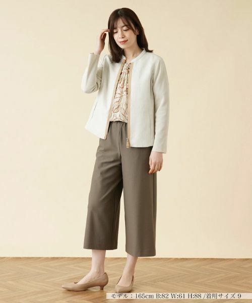 Leilian / レリアン テーラードジャケット | 異素材切替ジップジャケット【ROCHAS Premiere】 | 詳細1