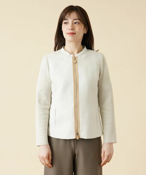 Leilian / レリアン テーラードジャケット | 異素材切替ジップジャケット【ROCHAS Premiere】 | 詳細4