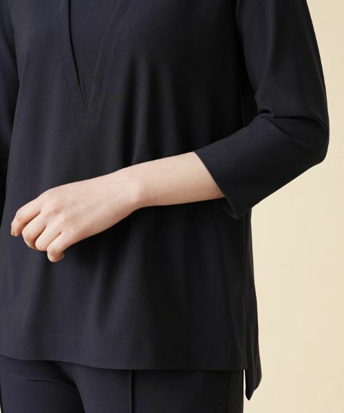 Leilian / レリアン シャツ・ブラウス | Vネック七分袖オーバーブラウス【ROCHAS Premiere】 | 詳細9
