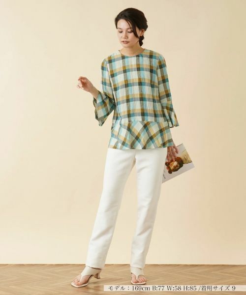 Leilian / レリアン シャツ・ブラウス | チェックオーバーブラウス【ROCHAS Premiere】 | 詳細1