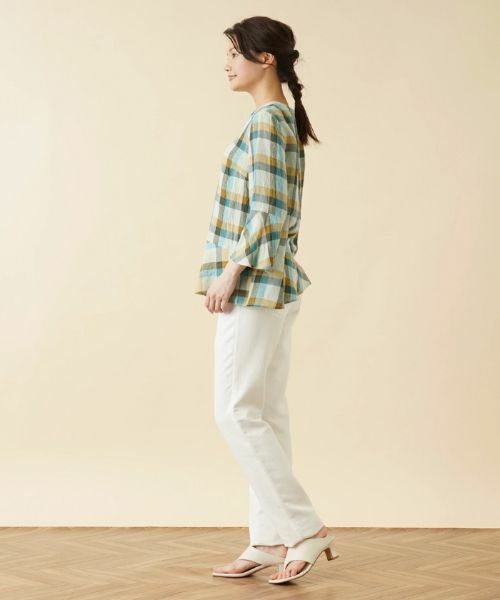 Leilian / レリアン シャツ・ブラウス | チェックオーバーブラウス【ROCHAS Premiere】 | 詳細2