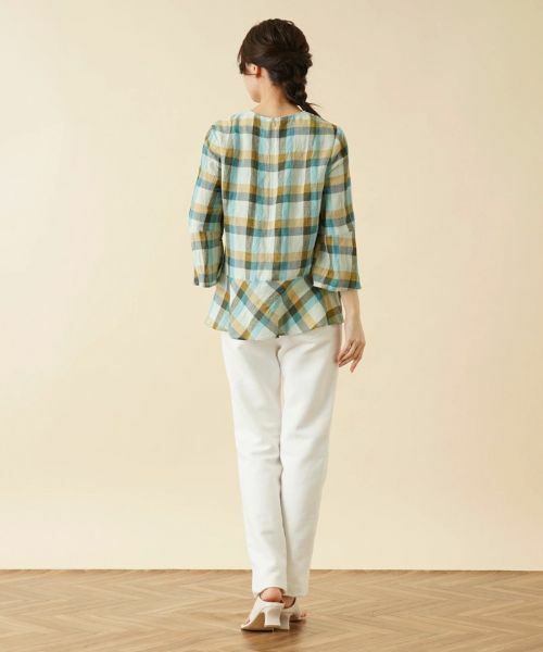 Leilian / レリアン シャツ・ブラウス | チェックオーバーブラウス【ROCHAS Premiere】 | 詳細3