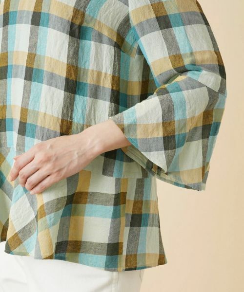 Leilian / レリアン シャツ・ブラウス | チェックオーバーブラウス【ROCHAS Premiere】 | 詳細9