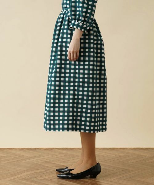 Leilian / レリアン ミニ・ひざ丈スカート | ギンガムチェックフレアスカート | 詳細5