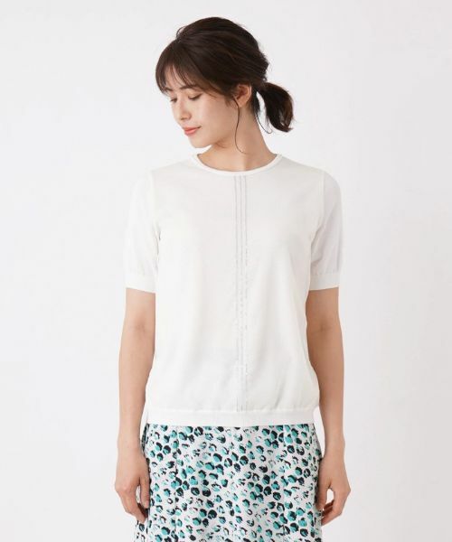 Leilian / レリアン ニット・セーター | ラメラインチュール切替カットソー | 詳細4