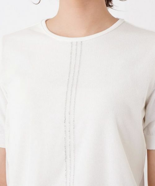 Leilian / レリアン ニット・セーター | ラメラインチュール切替カットソー | 詳細7