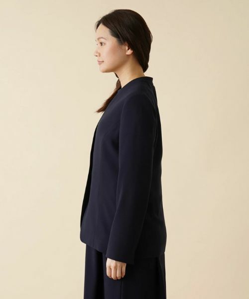 Leilian / レリアン テーラードジャケット | Vネックノーカラージャケット | 詳細5