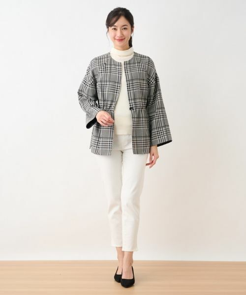 Leilian / レリアン テーラードジャケット | チェックノーカラージャケット【Leilian the Week】 | 詳細11