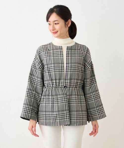 Leilian / レリアン テーラードジャケット | チェックノーカラージャケット【Leilian the Week】 | 詳細2