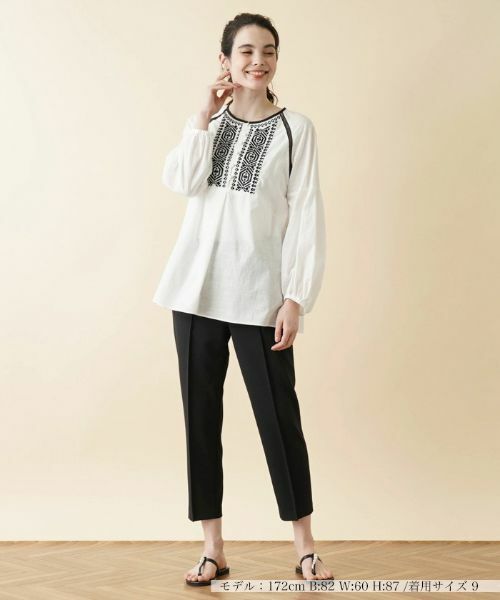 Leilian / レリアン シャツ・ブラウス | 刺繍×レースボリュームスリーブブラウス | 詳細1