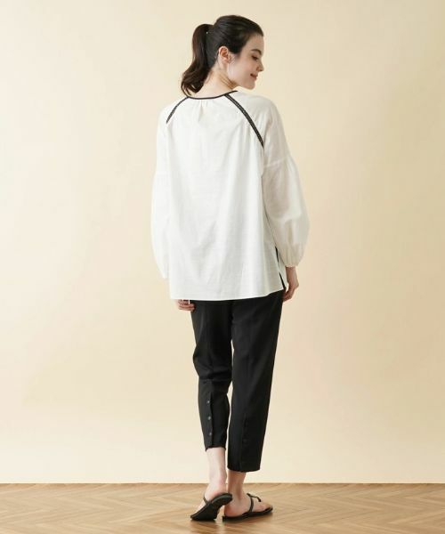 Leilian / レリアン シャツ・ブラウス | 刺繍×レースボリュームスリーブブラウス | 詳細3