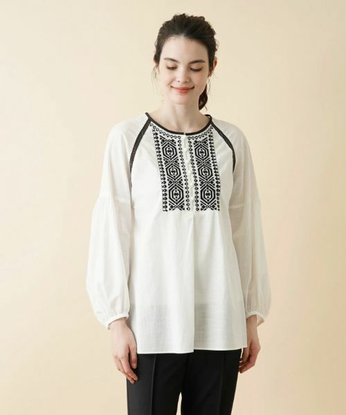 Leilian / レリアン シャツ・ブラウス | 刺繍×レースボリュームスリーブブラウス | 詳細5