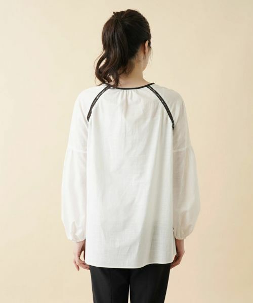 Leilian / レリアン シャツ・ブラウス | 刺繍×レースボリュームスリーブブラウス | 詳細7