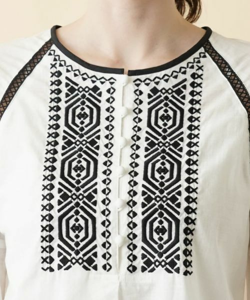 Leilian / レリアン シャツ・ブラウス | 刺繍×レースボリュームスリーブブラウス | 詳細8