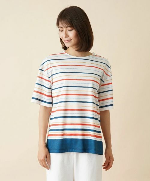 Leilian / レリアン カットソー | 配色ボーダーカットソー | 詳細4