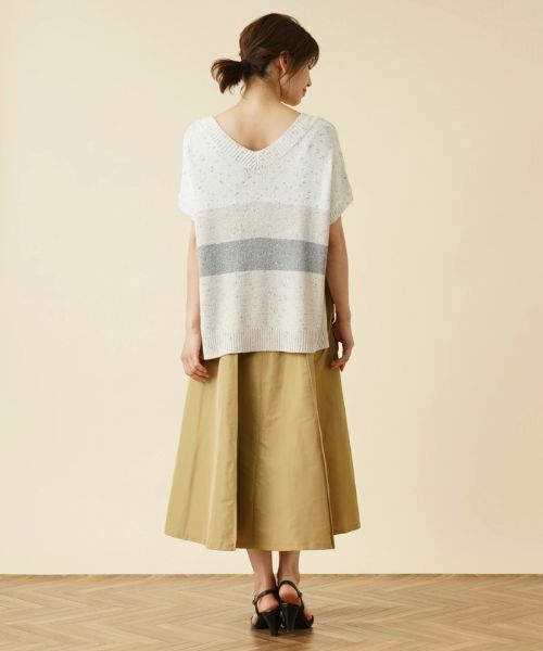 Leilian / レリアン テーラードジャケット | ラメVネックニットベスト【TONET】 | 詳細3