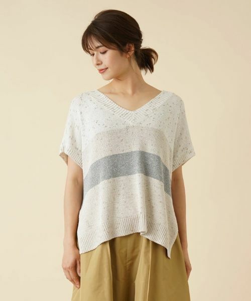 Leilian / レリアン テーラードジャケット | ラメVネックニットベスト【TONET】 | 詳細4