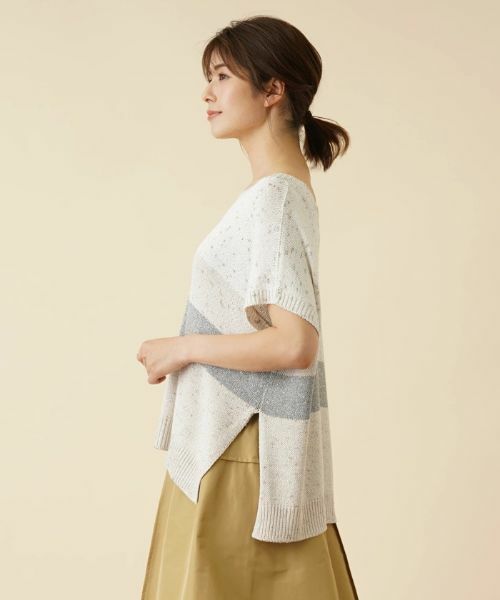 Leilian / レリアン テーラードジャケット | ラメVネックニットベスト【TONET】 | 詳細5