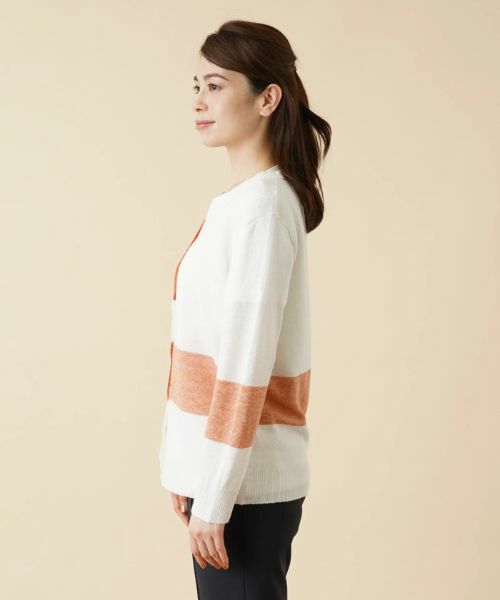 Leilian / レリアン カーディガン・ボレロ | カラーブロックVネックカーディガン【HAND】 | 詳細5