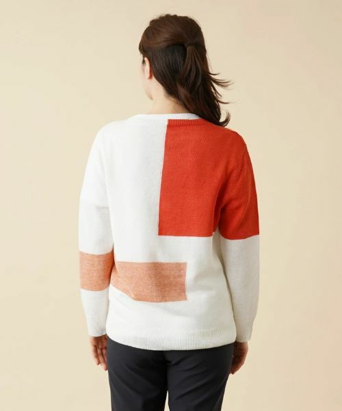 Leilian / レリアン カーディガン・ボレロ | カラーブロックVネックカーディガン【HAND】 | 詳細6