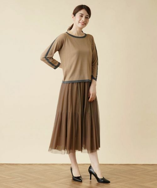 Leilian / レリアン ニット・セーター | 配色ラインクルーネックニット | 詳細14