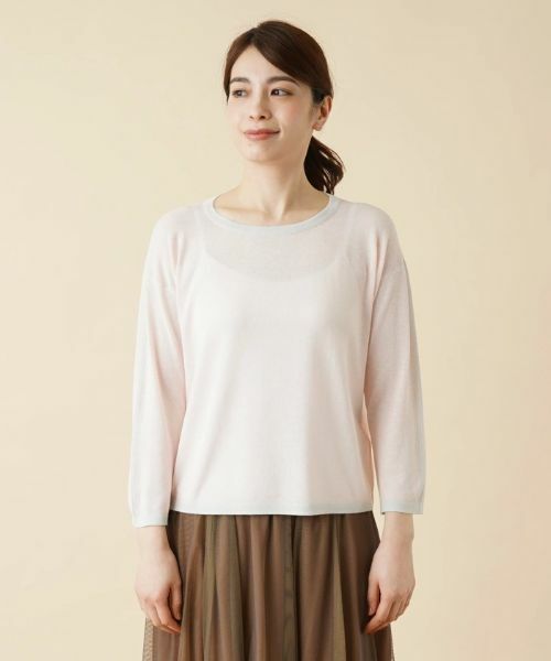 Leilian / レリアン ニット・セーター | 配色ラインクルーネックニット | 詳細4