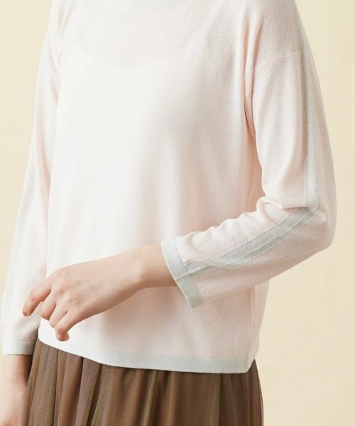 Leilian / レリアン ニット・セーター | 配色ラインクルーネックニット | 詳細9