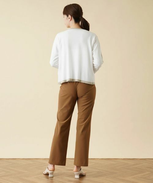 Leilian / レリアン カーディガン・ボレロ | 配色ラインクルーネックカーディガン【HAND】 | 詳細13