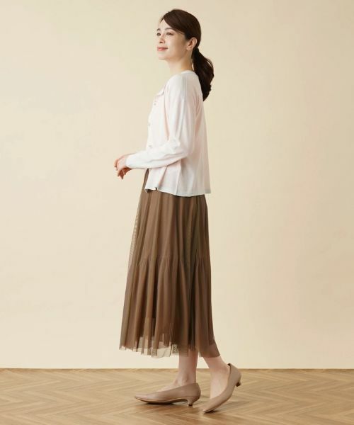 Leilian / レリアン カーディガン・ボレロ | 配色ラインクルーネックカーディガン【HAND】 | 詳細2