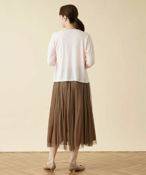 Leilian / レリアン カーディガン・ボレロ | 配色ラインクルーネックカーディガン【HAND】 | 詳細3