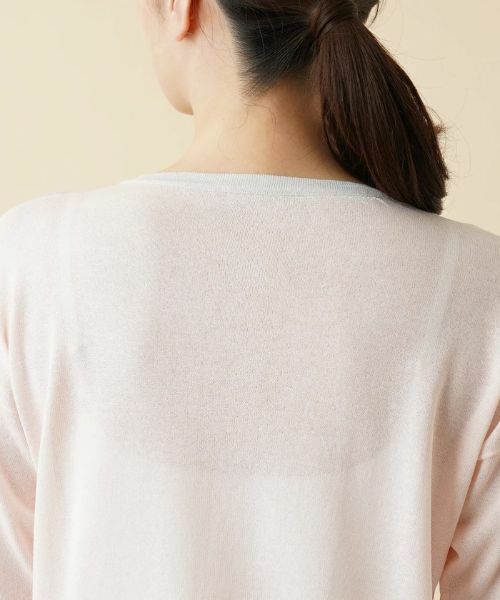 Leilian / レリアン カーディガン・ボレロ | 配色ラインクルーネックカーディガン【HAND】 | 詳細8