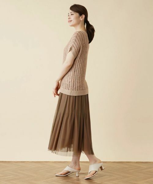 Leilian / レリアン ニット・セーター | 透かし編みフレンチスリーブニット | 詳細12