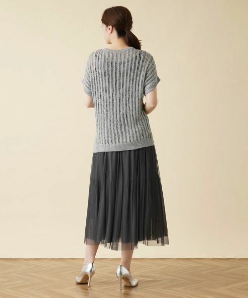 Leilian / レリアン ニット・セーター | 透かし編みフレンチスリーブニット | 詳細3