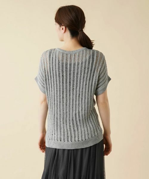 Leilian / レリアン ニット・セーター | 透かし編みフレンチスリーブニット | 詳細6