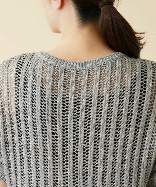 Leilian / レリアン ニット・セーター | 透かし編みフレンチスリーブニット | 詳細8