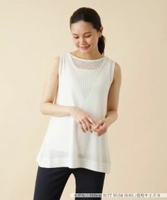 Leilian / レリアン ニット・セーター | メッシュ切替ノースリーブニット