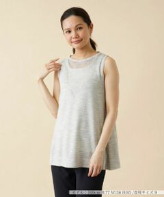 Leilian / レリアン ニット・セーター | メッシュ切替ノースリーブニット