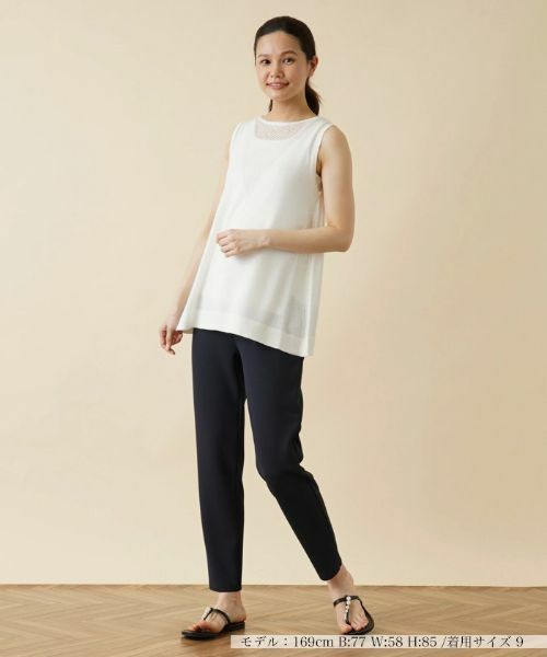 Leilian / レリアン ニット・セーター | メッシュ切替ノースリーブニット | 詳細1