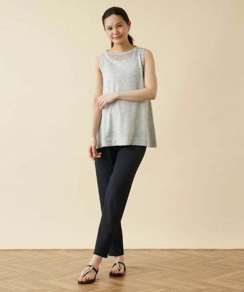 Leilian / レリアン ニット・セーター | メッシュ切替ノースリーブニット | 詳細12