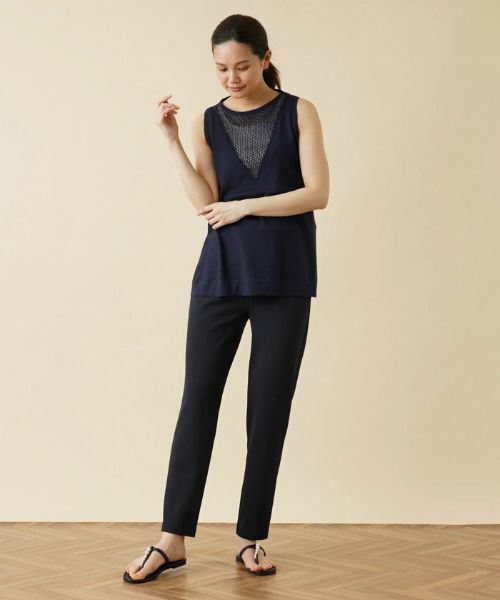 Leilian / レリアン ニット・セーター | メッシュ切替ノースリーブニット | 詳細15