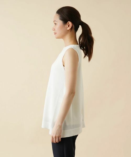 Leilian / レリアン ニット・セーター | メッシュ切替ノースリーブニット | 詳細5
