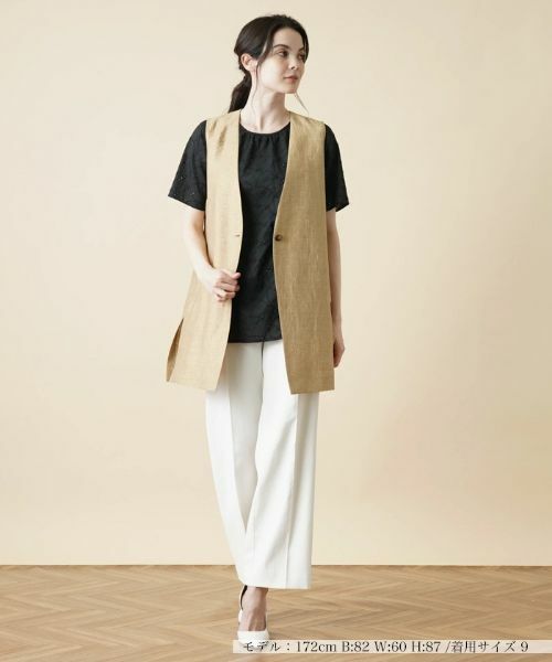 Leilian / レリアン テーラードジャケット | Vネックロングベスト | 詳細1